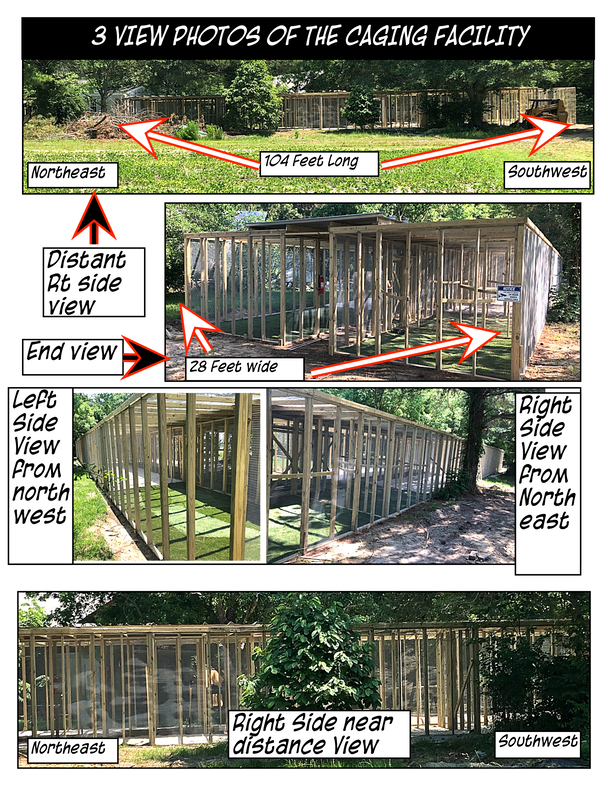 3 view photos of 4 owls farm cages